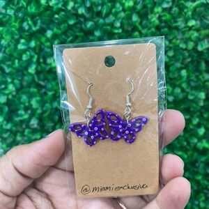 Violet Butterfly Earrings